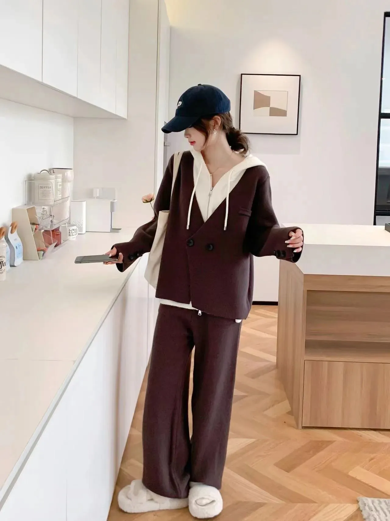 Women's Cozy Luxe Knitted Two Piece Loungewear Set